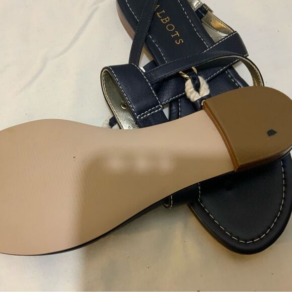 New Talbots Navy Rope Sandals Size 7 M - Picture 5 of 7
